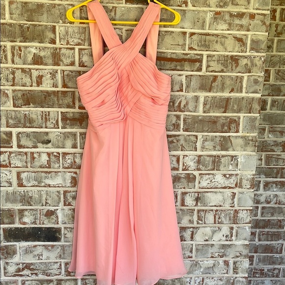 Azazie Elegant Coral Sleeveless Formal Dress - Picture 1 of 10